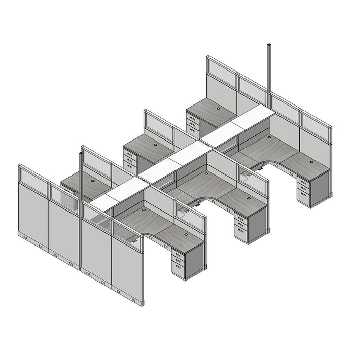 6W x 6D x 65”H / 54”H (6 Section Group) - Bizcubes