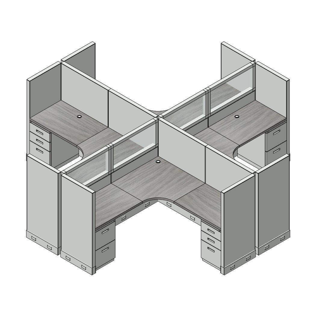 6W x 6D x 54”H (4 Section Group)